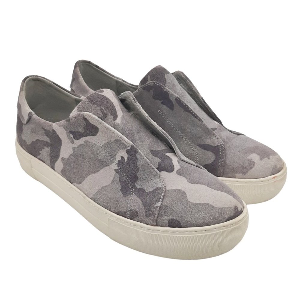 J/Slides NYC Gray Camo Suede Slip On Platform Sneakers SZ 10 - Picture 2 of 12